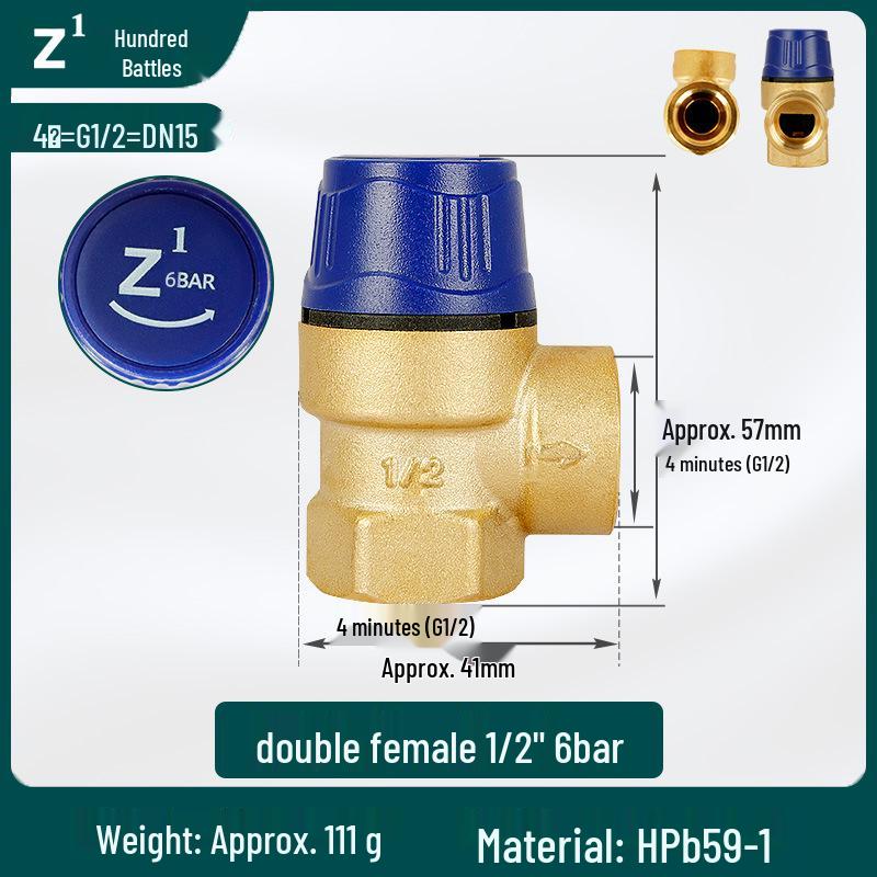 Brass Thread Safety Valve Solar Angle Valve Automatic Pressure Relief Tap