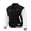 LiNing Professional Basketball Series Letter Print Single Button Simple Polo Loose Jacket Men Jackets AJDV403-2