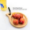 Khaki Serving Board Small Round Wooden Cutting Compact Wooden Mat  Picnic