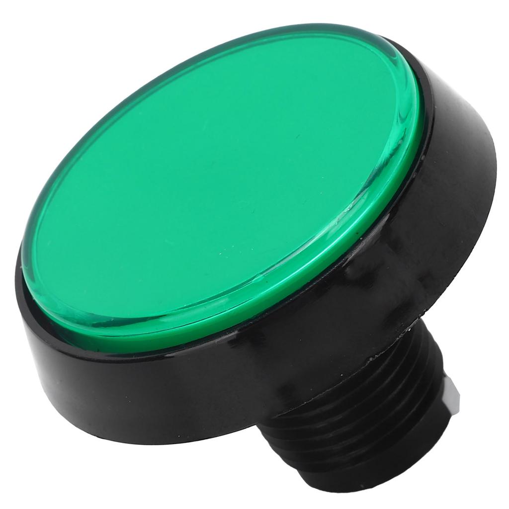 60mm Big Round Flat Button with LED Light 3?Foot Switch for Crane Machine Game ConsoleGreen
