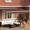 Electric Retractable Awning Brown and White 2.5 x 2 m