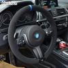 Black Suede Car Steering Wheel Cover for BMW F30 F33 F87 M2 F80 M3 F82 M4 M5 F12 F13 M6 F85 X5 M F86 X6 M Sport