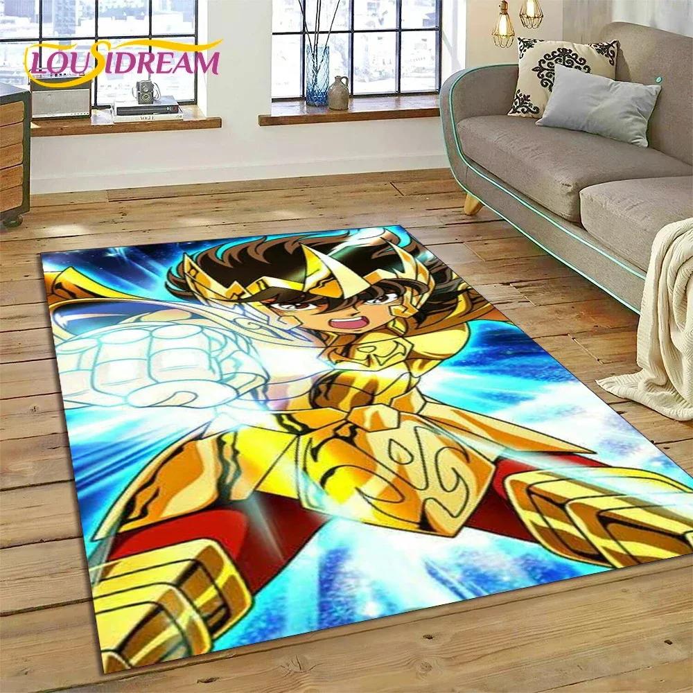 Мультяшный ковер-коврик Saint Seiya 3D Ретро Аниме для Спальни Гостиной Домашнего Дивана, Детская Игра Большой Декор Напольный Коврик
