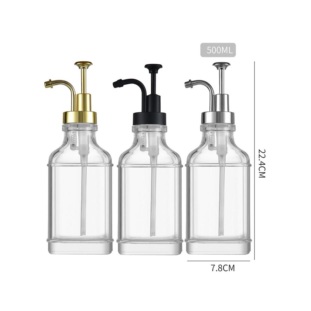 Дозатор для мыла, стеклянная бутылка, дозатор для геля для ванной, жидкого мыла и шампуня, квадратные стеклянные бутылки с дозаторами, контейнер для мыла