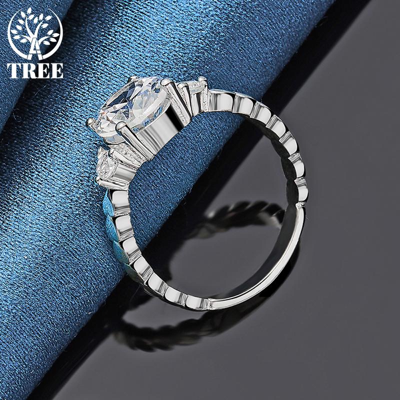 Ювелирные изделия из стерлингового серебра 925 пробы с большим цирконом AAA