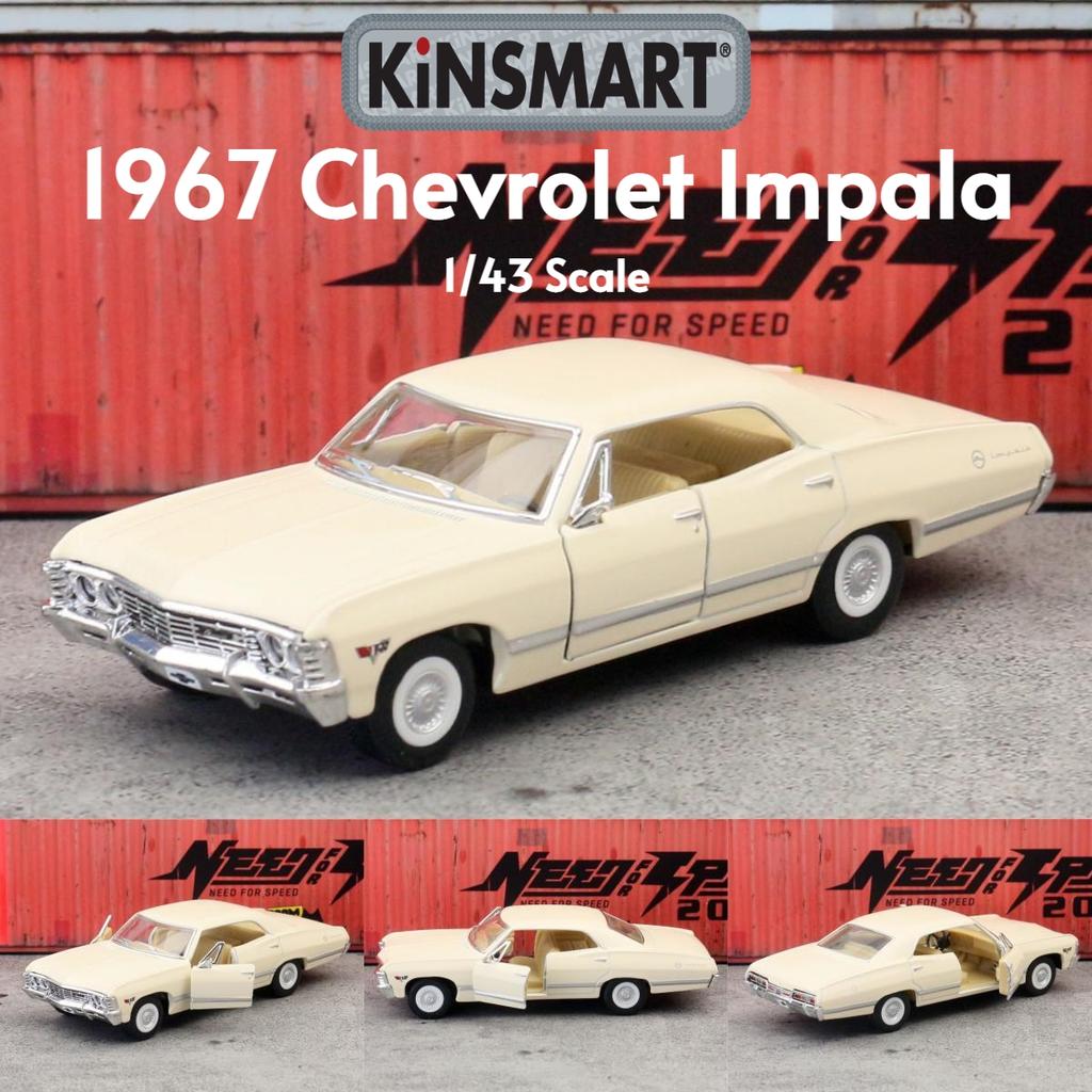 KiNSMART Модель игрушечного автомобиля 1/43 Chevrolet Impala 1967 Классическая литая миниатюра Машинка с инерционным механизмом Коллекция Подарок для ребенка Мальчика