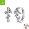 Exquisite Flash Zircon Ear Buckle Women'S Light Luxury Versatile Fashion S925 Sterling Silver Earrings Earrings