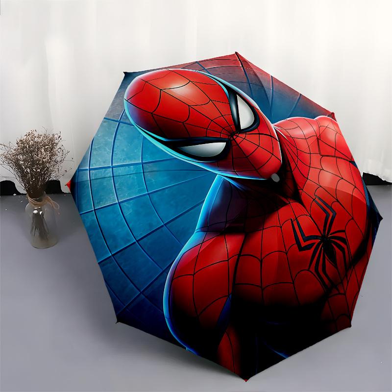 1 Auto Open Spider-Man, Web-Slinger Themed Colorful 8-rib Portable Umbrella for Men and Women, A Compact Commuting Companion Suitable for Da