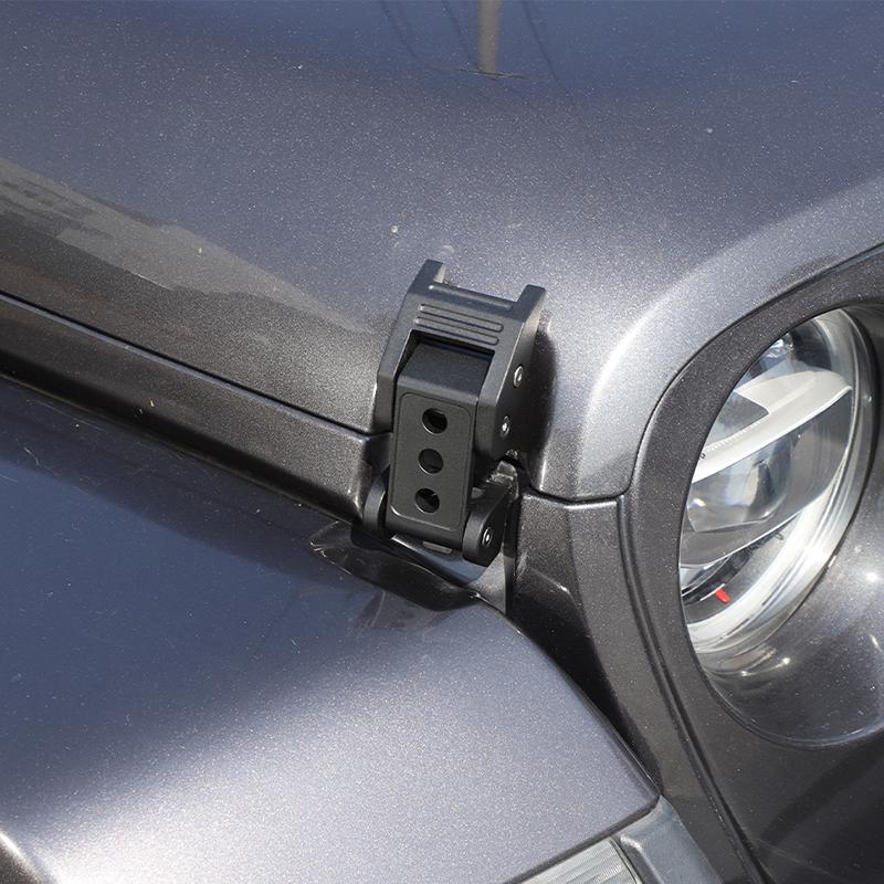 Engine Hood Latches Locking Hood Catch Kit Aluminum Alloy Hood Locks Compatible with Jeep Wrangler JK JL JT