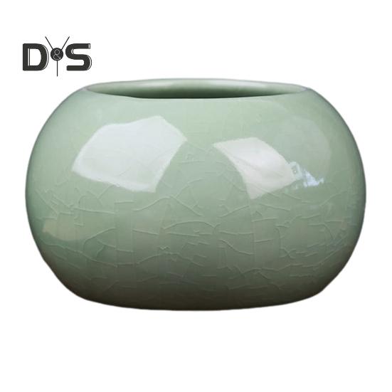 Керамическая чаша для выращивания лотоса, круглый мини-горшок для цветов, глазурованная чаша для бонсай, горшок для посадки щитолистника, небольшие гидропонные растения