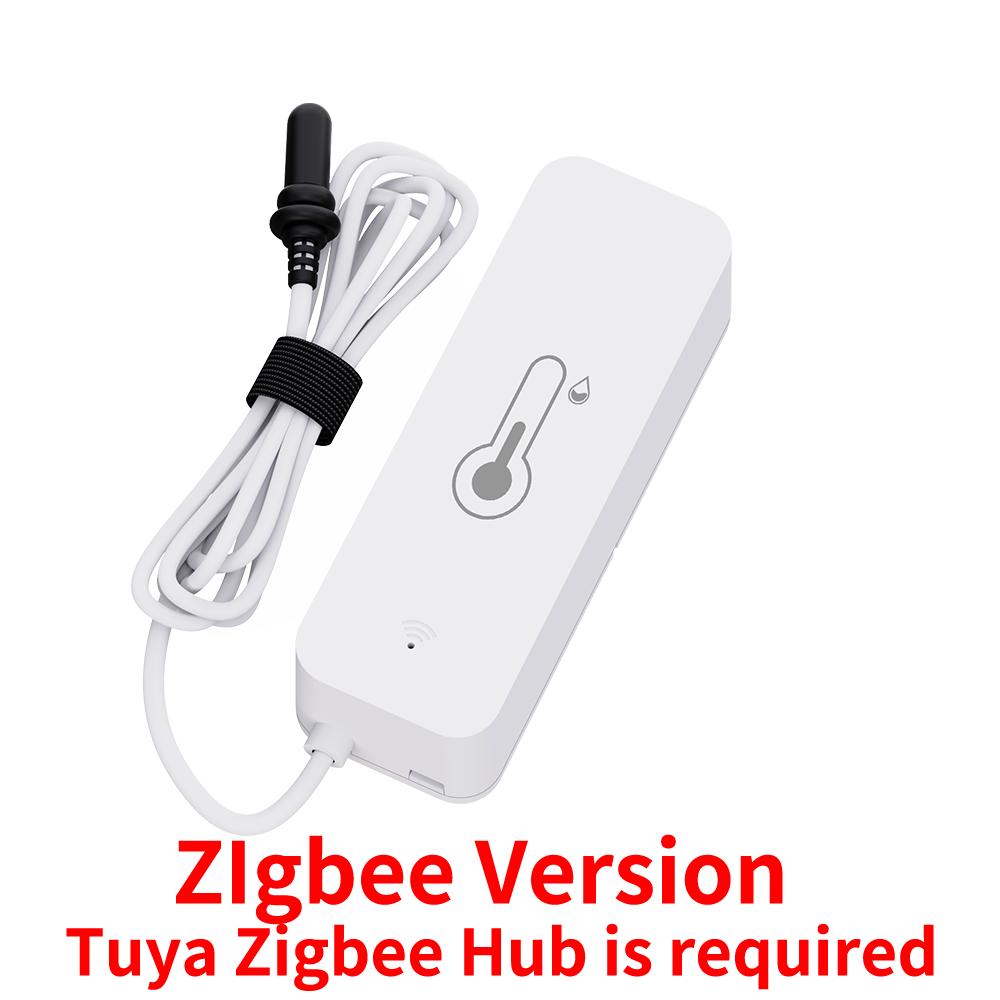 Tuya Zigbee WiFi Датчик температуры и влажности с выносным датчиком-зондом для умного дома, работает с Yandex SmartLife Alexa