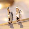 Трендовые серьги с кристаллами для женщин, белые и черные цирконы, модные серьги цвета шампанского золота, свадебные украшения, подарки