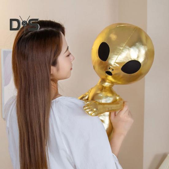 Металлическая плюшевая игрушка «Инопланетянин», забавная кукла с выражениями, глянцевая футуристическая мягкая игрушка, успокаивающая подушка для объятий, креативный подарок для детей и мальчиков