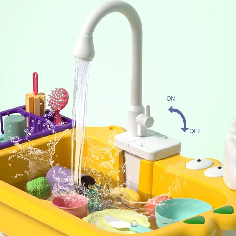 Рыбалка Игрушки Водные Игры Подарок для Малыша Новый Кран Игровая Раковина Кухонная Раковина Игрушка Электрический Кран Игровые Кухонные Игрушки Бассейн Плавающие