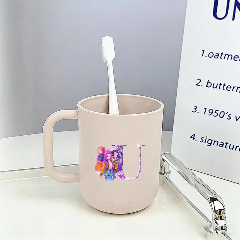 Kpop Demon Hunters Mouthwash Cup Kawaii Portable Toothbrush Cups Home Couple Family Thickened Juice Water Mug Birthday Gift