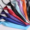 28Cm Solid Color Rubber Band Small Tie, Monochrome Children'S Tie, Short Tie Boys Accessories School Uniform Tie