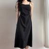 Women's Summer 2025 Black Suspender Dress - Slimming, High-End, Hepburn Style Little Black Dress