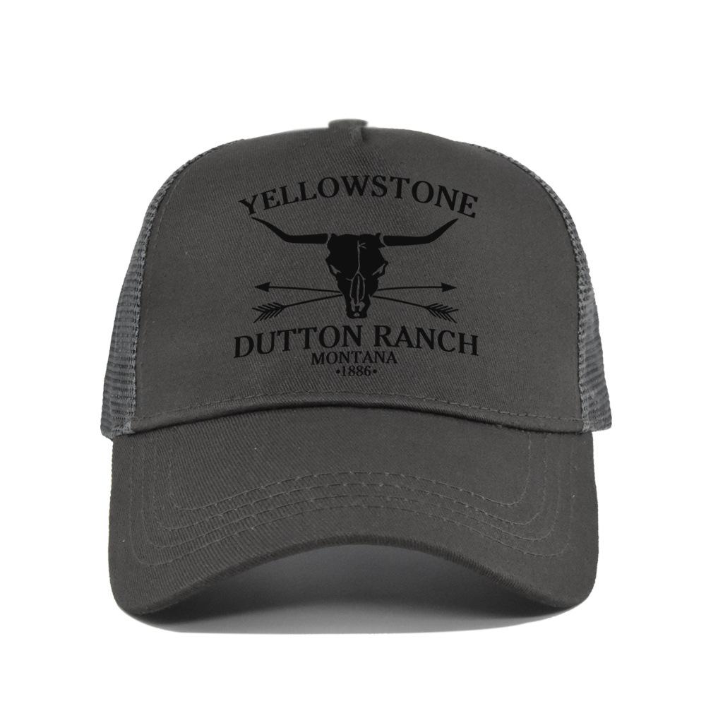 Cotton Front Mesh Back Trucker Cap, Bull Skull Print Adjustable Snapback Baseball Hat Unisex Western Style Outdoor Sports Sun Hat