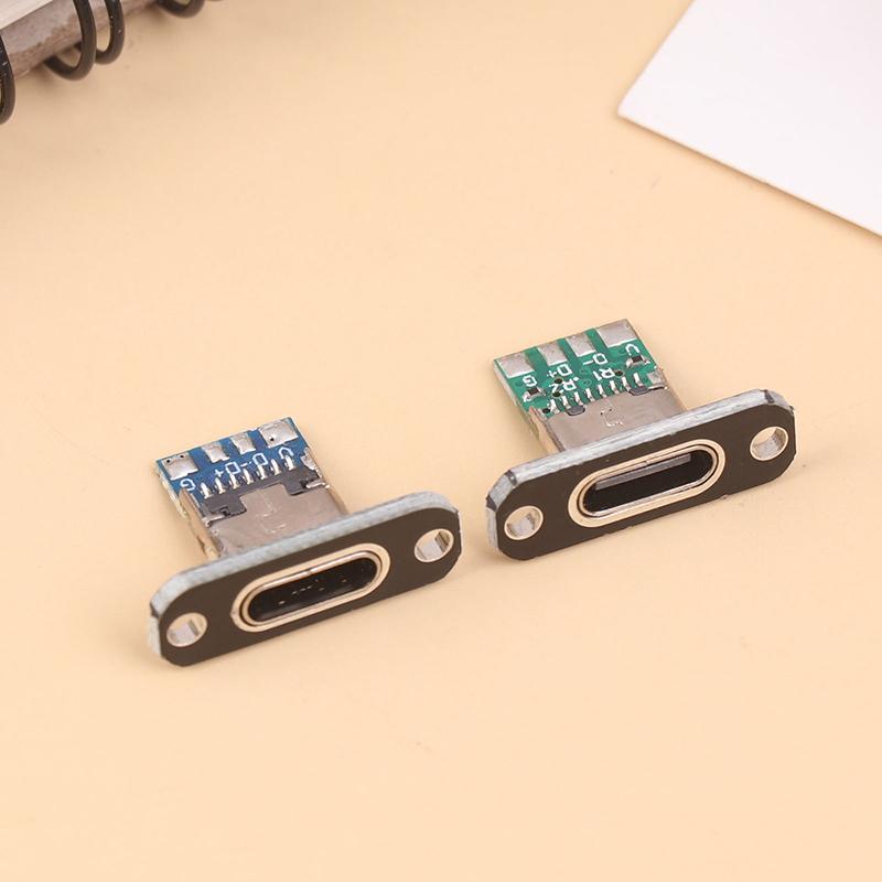5 шт. разъем USB 3.1 Type C с винтовой фиксирующей пластиной Type-C USB Jack 3.1 Type-C 2Pin 4Pin женский разъем разъем для зарядки порт