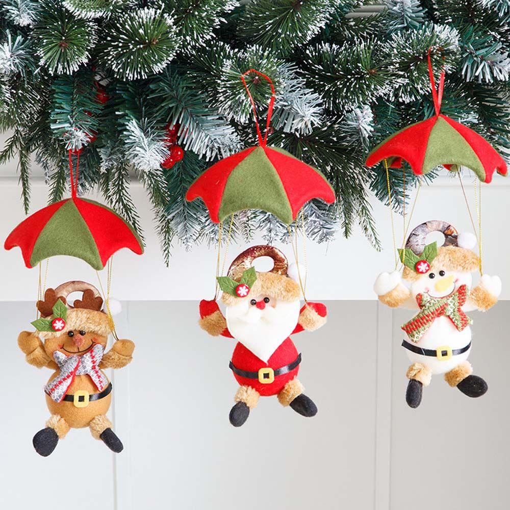 Christmas Tree New Year Snowman Hanging Ornament Parachute Pendant Christmas Decoration Santa Claus