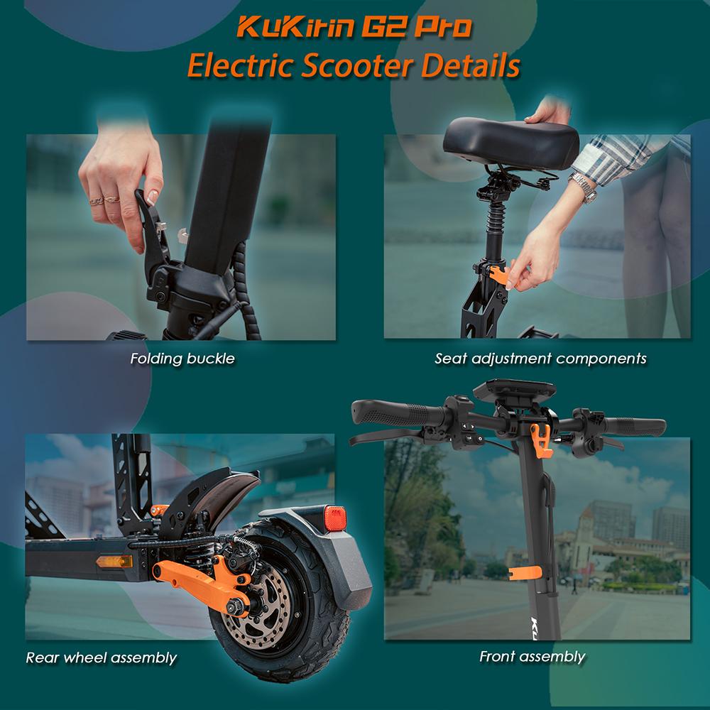 KuKirin G2 Pro Adult Electric Scooter 600W 48V 15.6Ah 45km/h Max Speed 58KM Range 9 Inch Tires