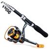 SOUGAYILANG Углеродная телескопическая удочка с рыболовной катушкой 12BB Углеродная телескопическая удочка со спиннинговой катушкой Набор удочек и катушек