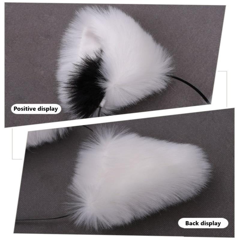 Cute Cat Fox Fur Ear Hair Hoops Night Hairband Headbands Hair Cat Ear Hair Band