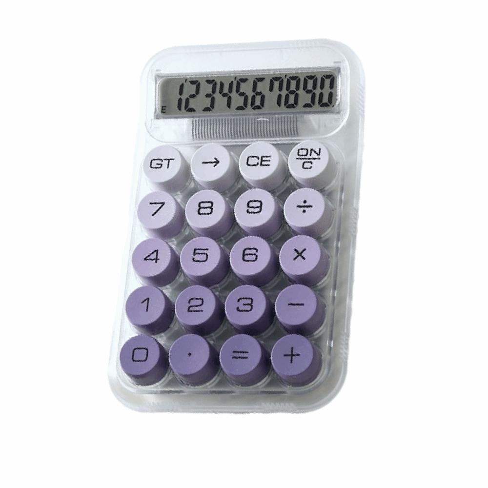 10-digit Display Electronic Calculator Transparent Design Gradient Color Mechanical Keyboard Calculator Lcd Display