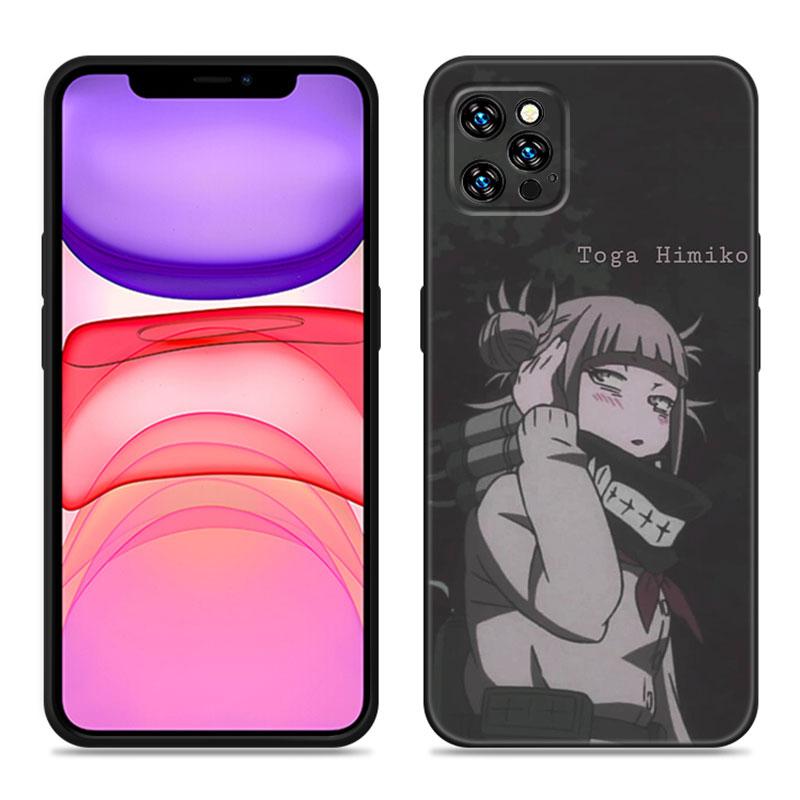 Чехол для телефона Anime Himiko Toga для Apple iPhone 12 13 Mini 11 14 15 Pro Max 7 8 Plus X XR XS SE 2020 2022 черный силиконовый чехол