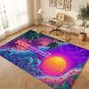 Mountain Landscape Theme Crystal Velvet Floor Rug Personalized Custom Name Text Warm Carpet Home Decoration