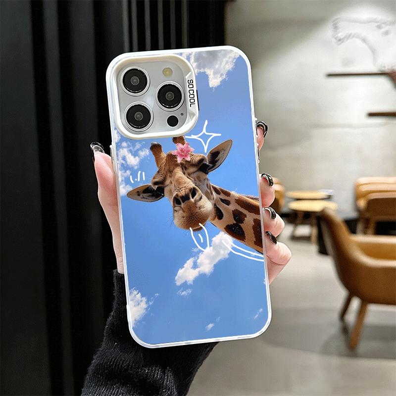 Ударопрочный чехол для телефона с рисунком жирафа для iPhone 17 Air 16 16E 15 Pro Max 14 Plus 13 Mini 12 Задняя крышка Противоударный Fundas