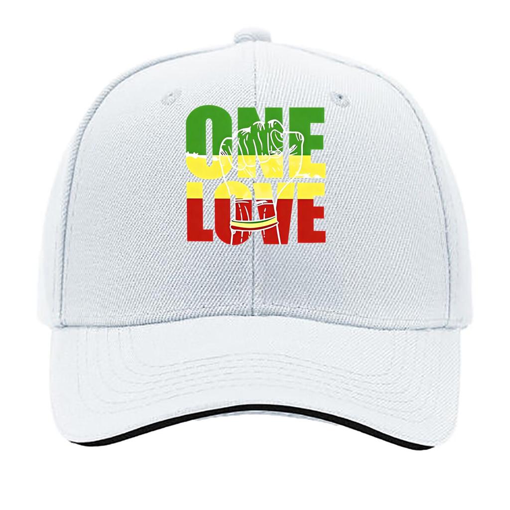 ONE LOVE Print  Adjustable Snapback Lightweight Hat for Outdoor Activities Sports and Fishing   Sandwich Baseball Cap