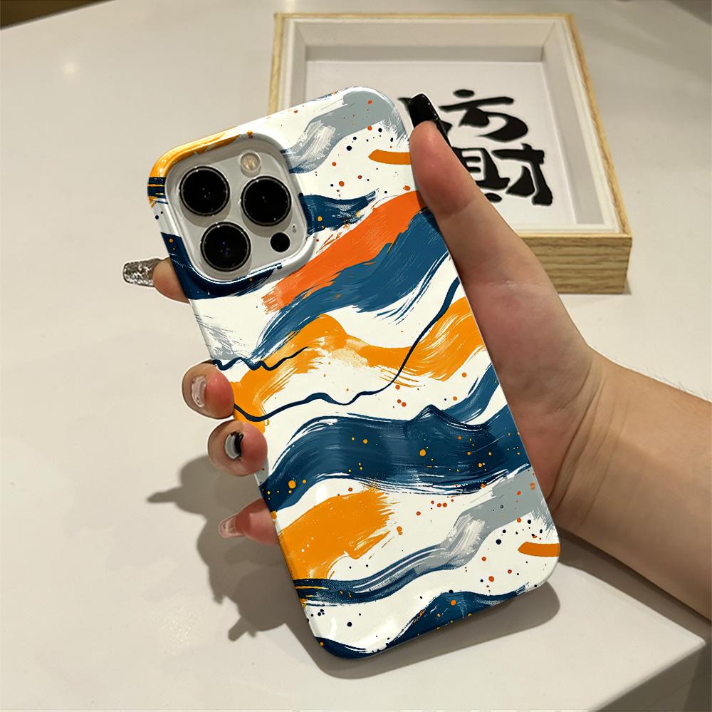 Color oil painting wavy iphone12 matte film mobile phone case apple 17promax anti-drop mobile phone case