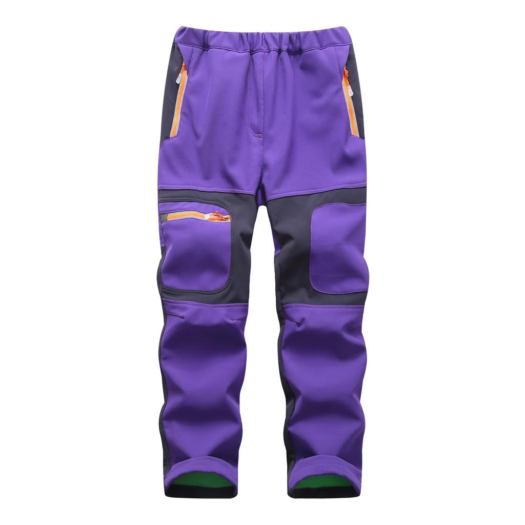 Fashion Waterproof Boy Girl Kids Pants Warm Trousers Sporty Climbing Leggings Children Patchwork Soft Shell Outfits Autumn