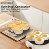 KEMORELA Medical Stone 4 Holes Egg & Hamburger Frying Pan Non-Stick Egg Pancake Pot With Wooden Handle For Induction Gas Stove
