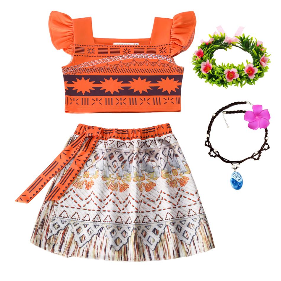 New Movie Moana 2 Girl Dress Halloween Party Costume Princess Fancy Clothes Children Vaiana Outfit Dress