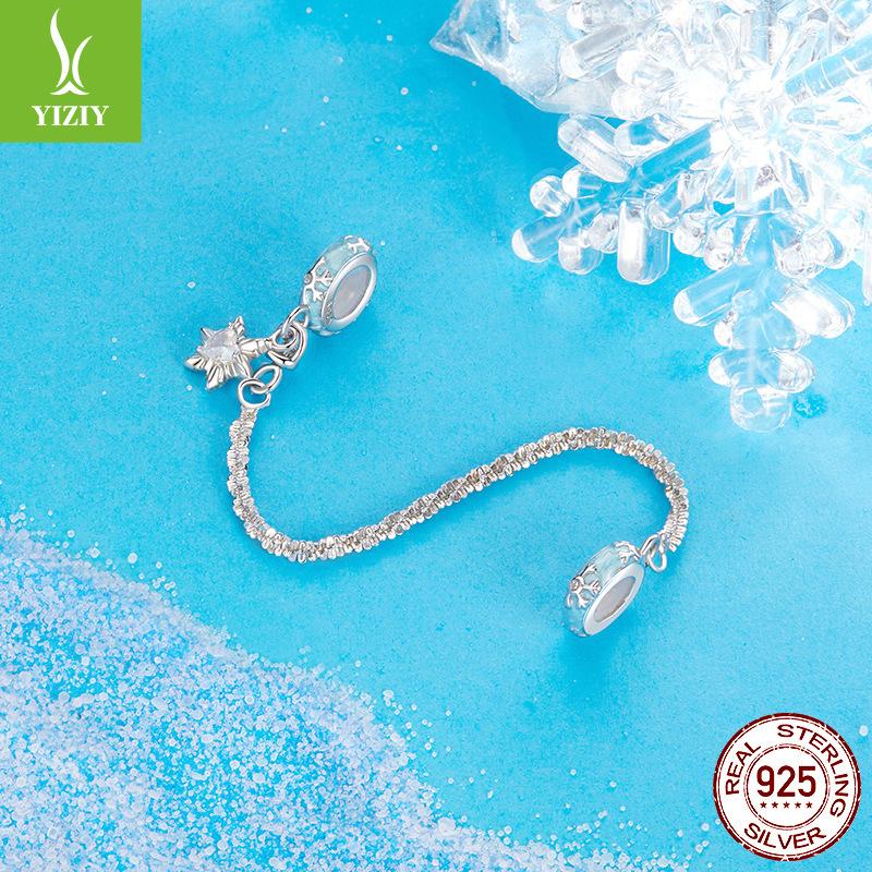 Силиконовая цепочка безопасности с позиционерами «Ледяной цветок», персонализированный браслет «Сделай сам», аксессуары с бусинами, легкая роскошь, ниша, осень и зима