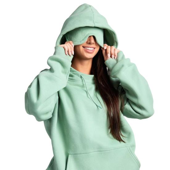 2Pcs/Set Airplane Mode Travel Hoodie Pullover Hoodie with Built-in Eye