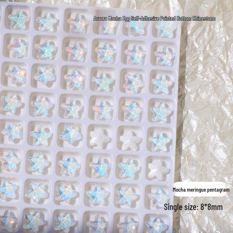 Нейл-арт Мокко Аврора: 3D Блестящие Хрустальные Украшения для Потрясающего Синего Светового Декора