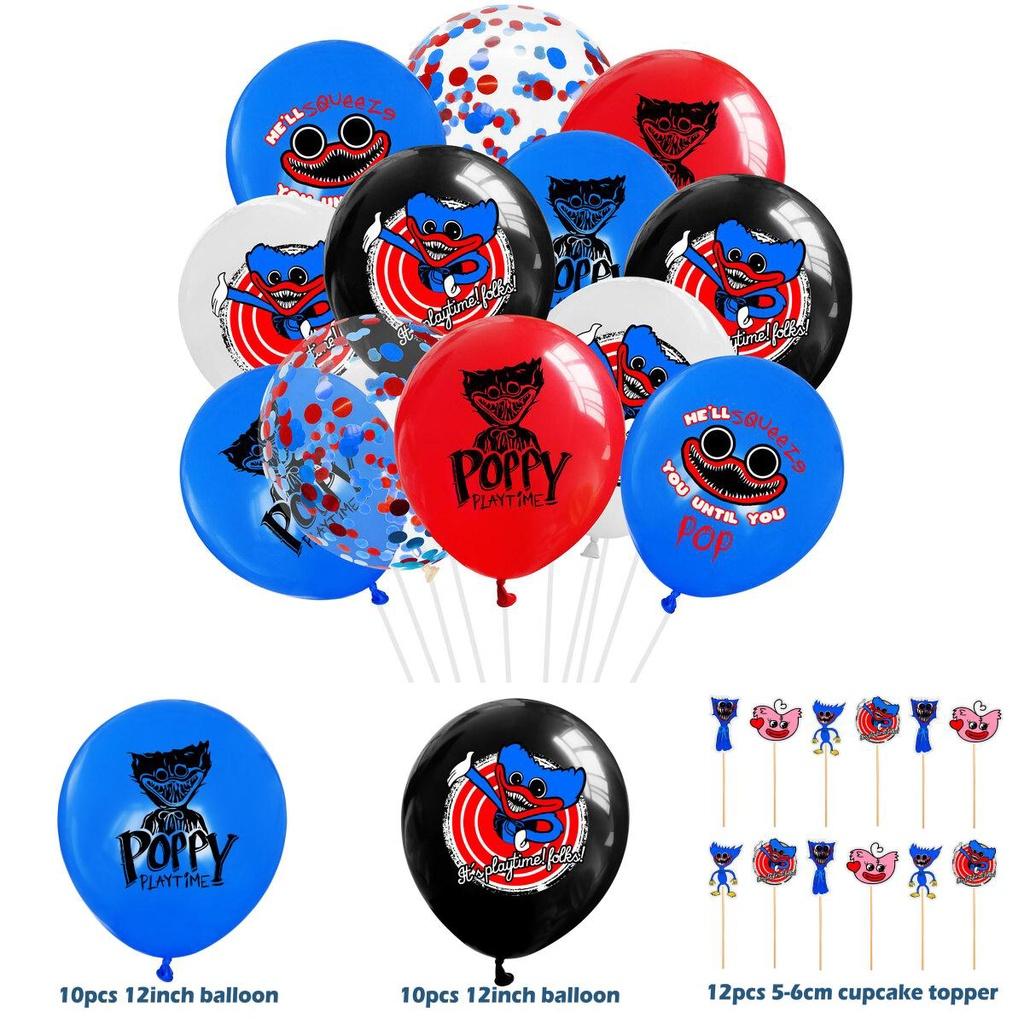 Украшения для дня рождения Poppy Playtime Huggy Wuggy Премиум набор воздушных шаров и топперов для торта