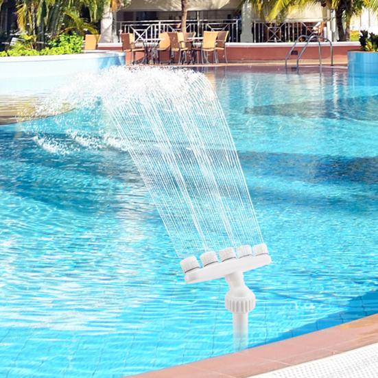 Фонтан с 5 насадками для бассейнов в земле, регулируемый водопад для бассейна, охладитель для бассейна, фонтан для жарких дней, надземные бассейны