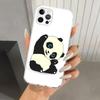 Мультяшный милый медведь панда чехол для телефона для iPhone 17 Air 16 15 Plus 14 13 Mini 12 11 Pro Max 16E 7 8 SE 2020 Мягкий чехол Funda с принтом