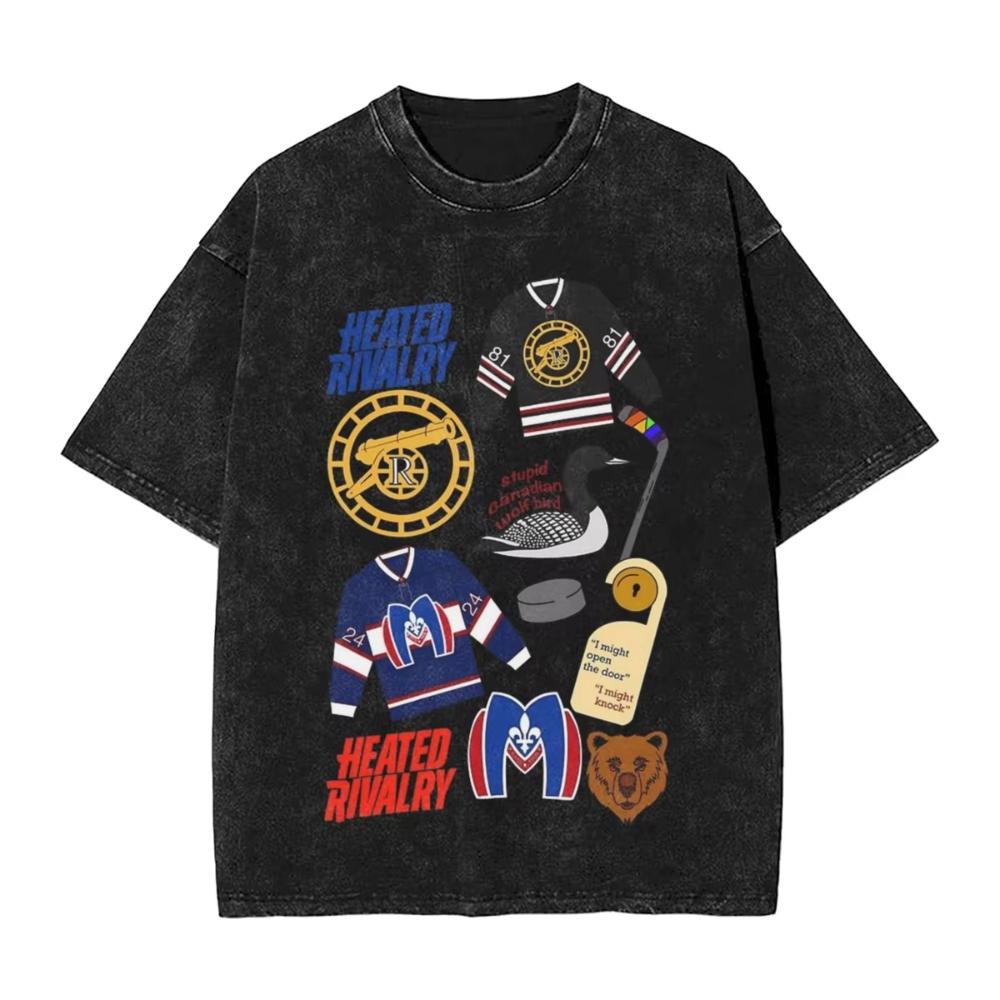 Washed T Shirts Heated Rivalry Ilya Rozanov TShirts Harajuku Connor Storrie Streetwear Cotton Graphic Tops Tops Tees Men Women