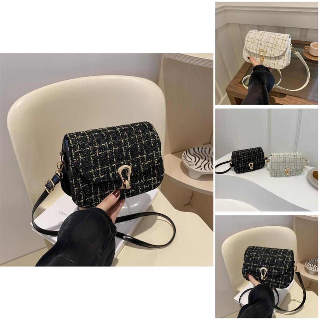 Stylish Plaid Small Bag For Women With Lock Closure For Daily Casual Use