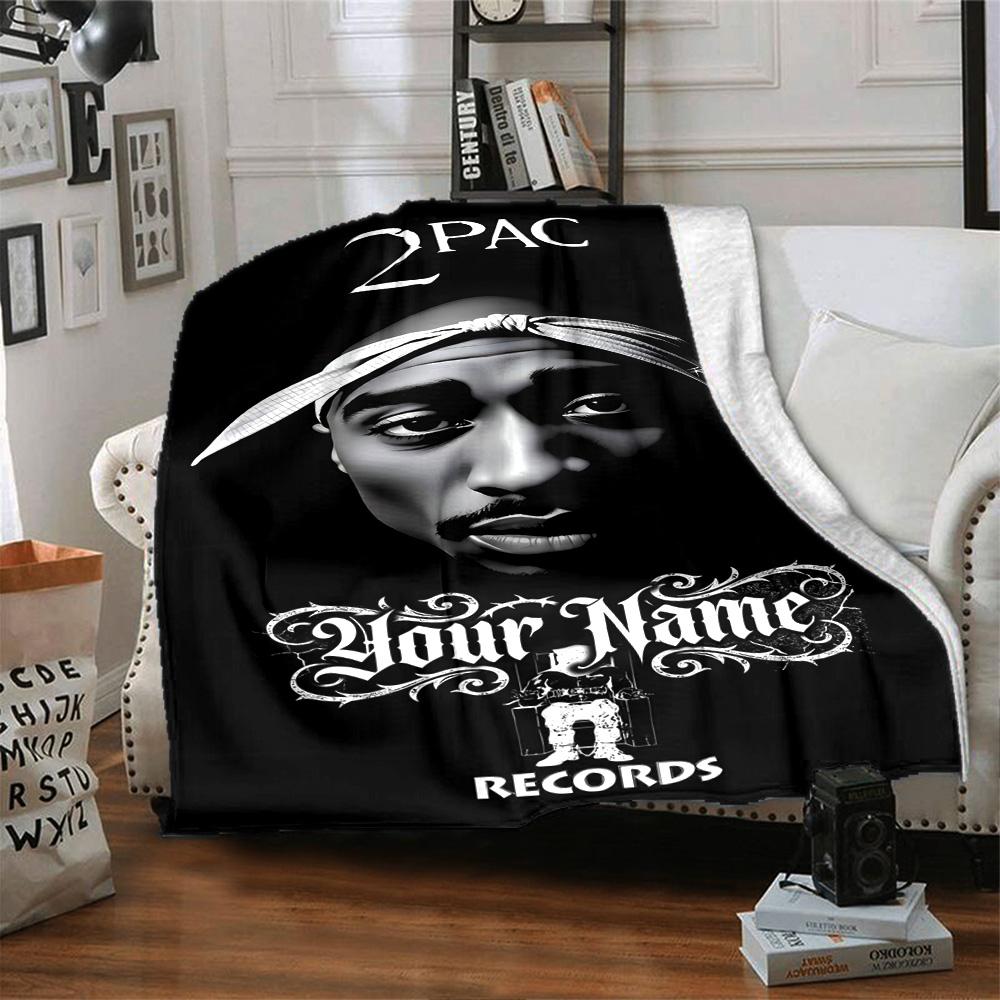 2pac Customize Your Name Blanket Cozy Personalized Blanket Comfortable Throw For Couch Living Room Office Bedding Ideal for All Seasons