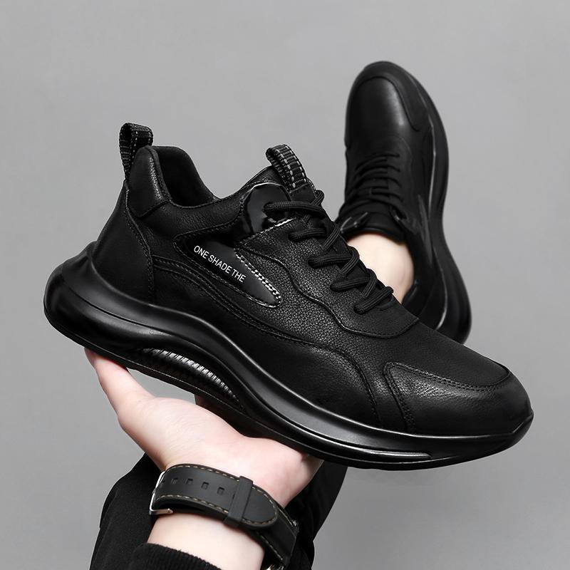 Модные повседневные кожаные туфли для мужчин, уличные теннисные кроссовки, легкие, удобные, на шнуровке, мужские кроссовки для отдыха, прогулок и походов