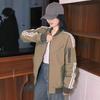 Mens Oversized Embroidered Bomber Jacket Casual Fall Workwear Baseball Collar Coat