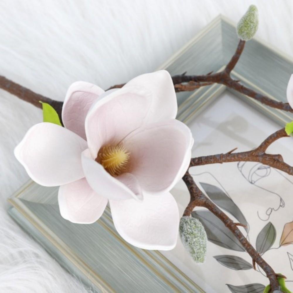 Real Touch Artificial Magnolia Flower Realistic Artificial Faux Magnolia Branch Handmade AVE Fake Flower Wedding Party