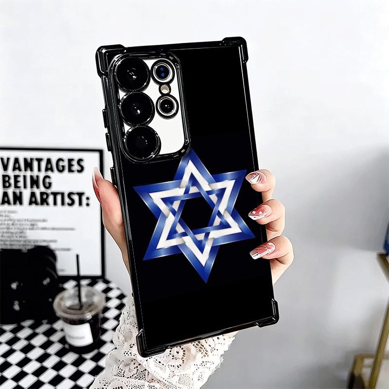 Чехол для телефона David Jewish Star Symbol Plating для Samsung Galaxy S24 S25 FE S26 Edge S23 Ultra S22 S21 Plus S20 Защита от падения Airbag