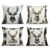 Home Decor Deer Heads & Forest Pattern Pillow Covers Pattern Cushion Cover Suitable For Sofa Bedroom Car Pillow Cover